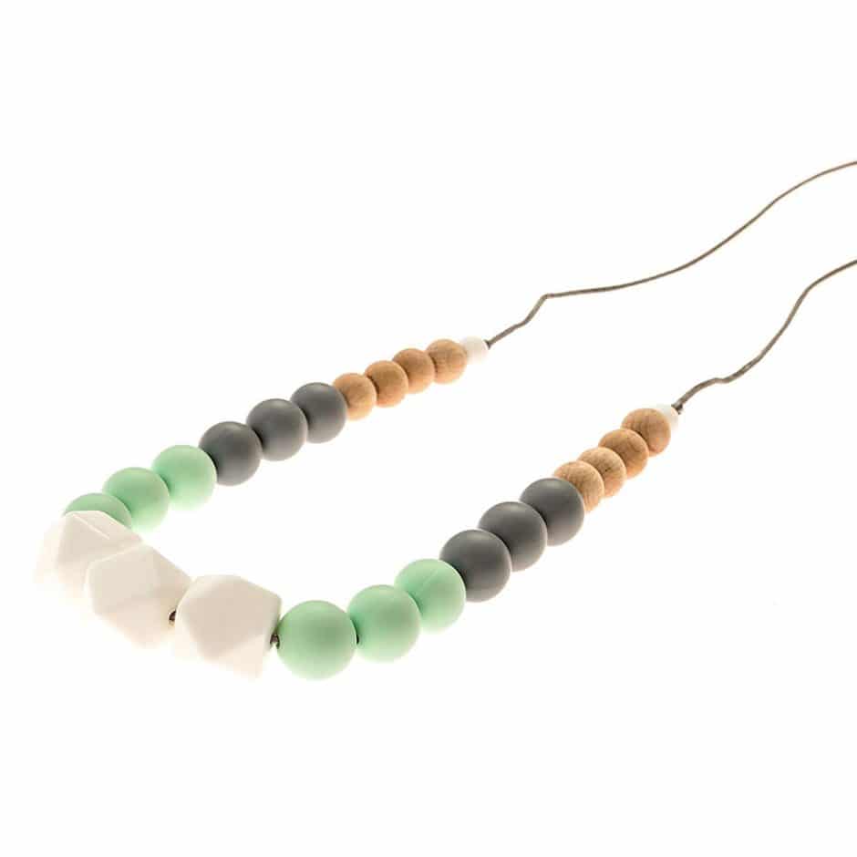 Tulamama Silicone Teething Necklace for Mom to Wear - Offers Teething Relief and Nursing Distraction for Baby - BPA Free, Made in FDA Registered Facility with Food Grade Silicone. Use as a Nursing or Breastfeeding Necklace.