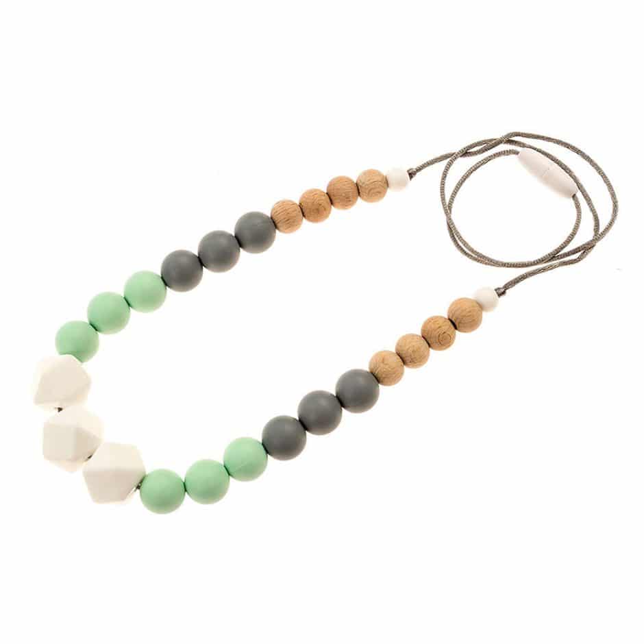 Tulamama Silicone Teething Necklace for Mom to Wear - Offers Teething Relief and Nursing Distraction for Baby - BPA Free, Made in FDA Registered Facility with Food Grade Silicone. Use as a Nursing or Breastfeeding Necklace.