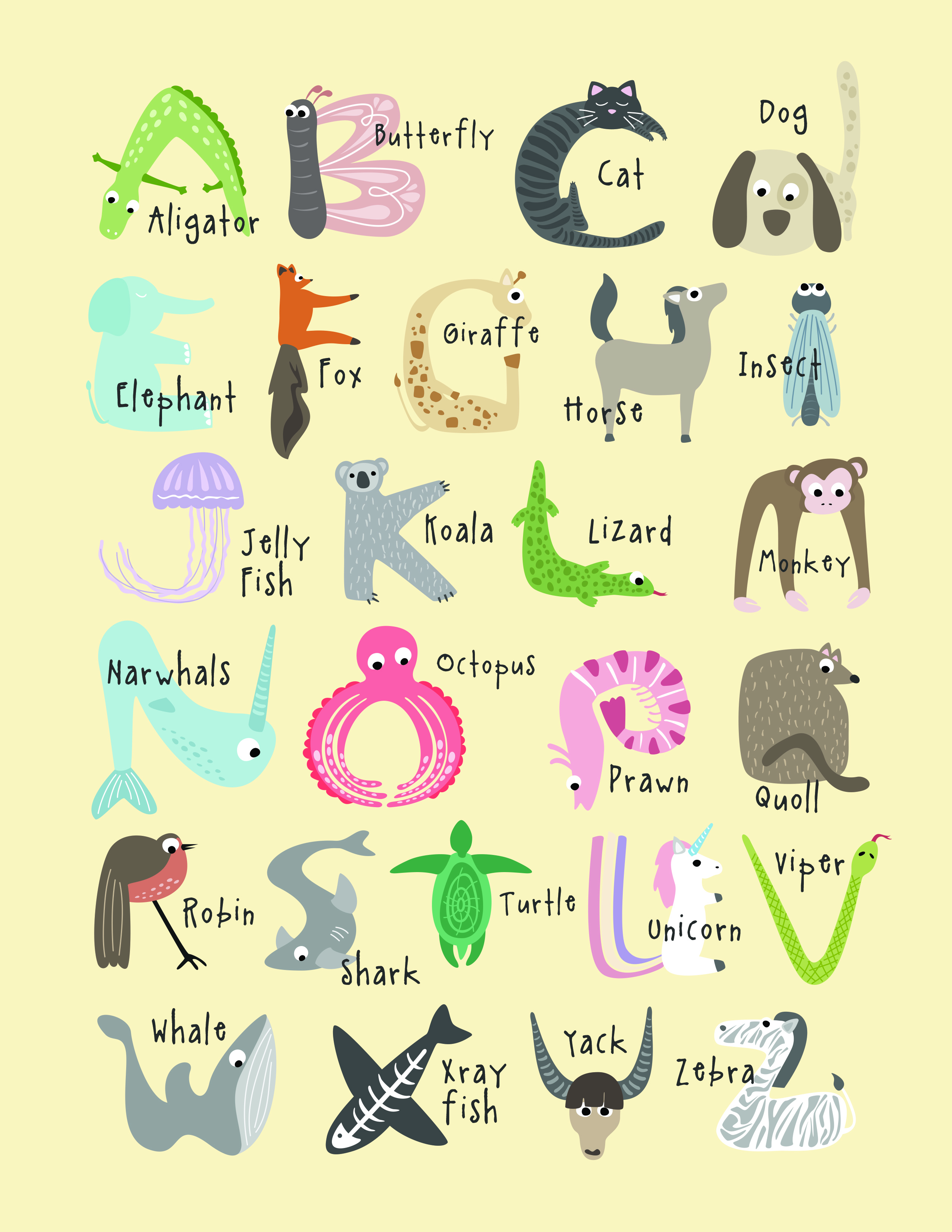 free cute and educational animal alphabet printables tulamama