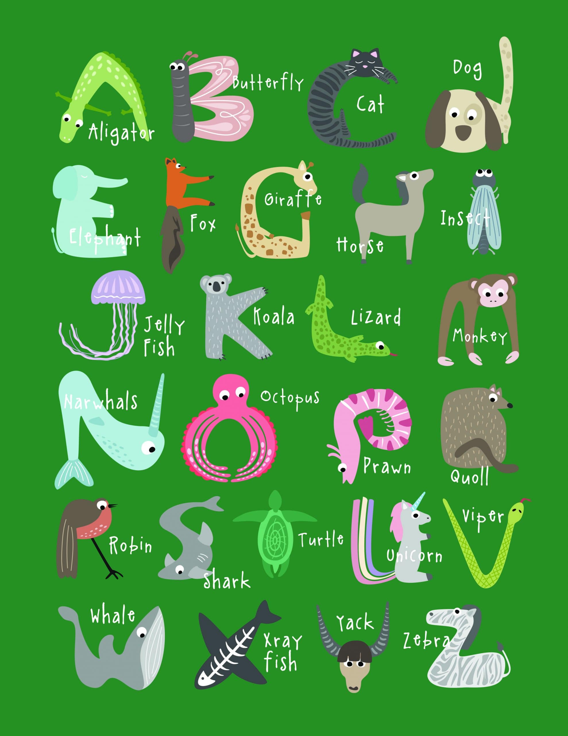 Free, Cute And Educational Animal Alphabet Printables - Tulamama