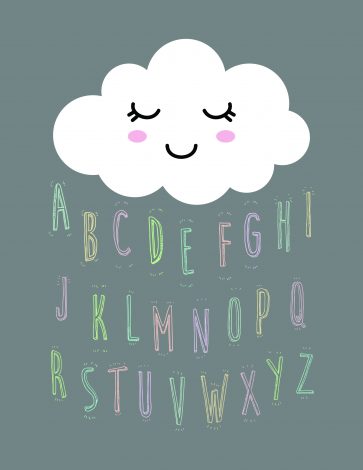 Alphabet Wall Art - Free Printable for preschool children. These a great as a DIY project. They're perfect for the nursery, playroom and even the classroom. You could also offer it as a baby shower gift. Various different designs are available for girls, boys and gender neutral designs. Pin it. #ABCposter #freeprintable abcnursery
