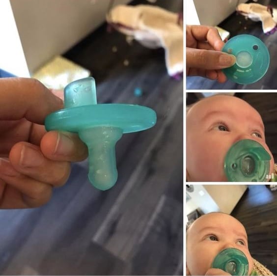 pacifier in freezer for teething