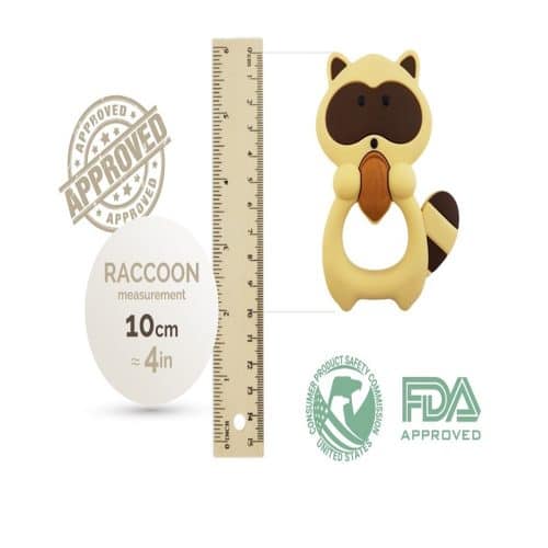 Raccoon Silicone Baby Teether - Tulamama