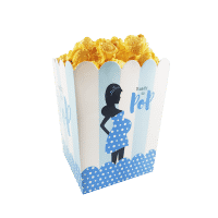 Ready to pop baby shower popcorn favor boxes boy girl