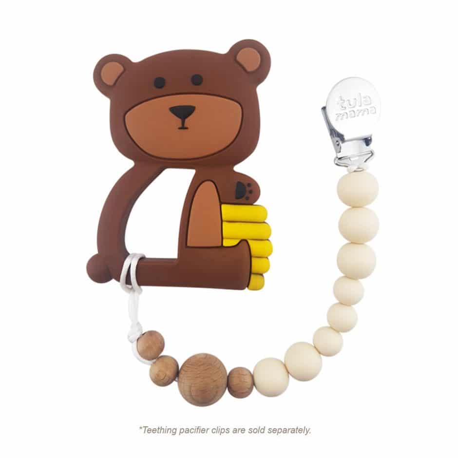 Chewing Cartoon Bear Food Grade Biting Silicone Teething Baby Teether Safety 