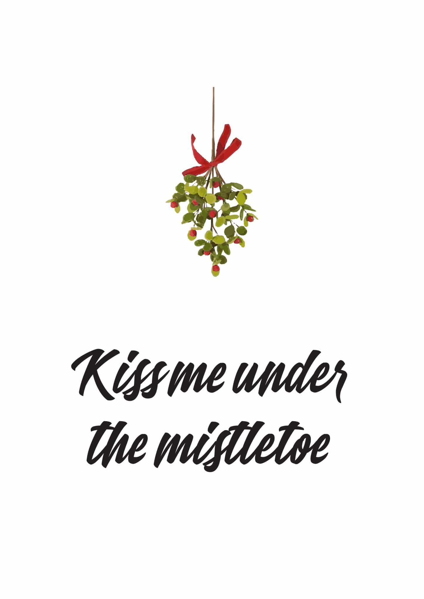 Kiss Me Sign Holiday Printables Christmas Instant Download Mistletoe Print Christmas Printable Wall Art Mistletoe Sign