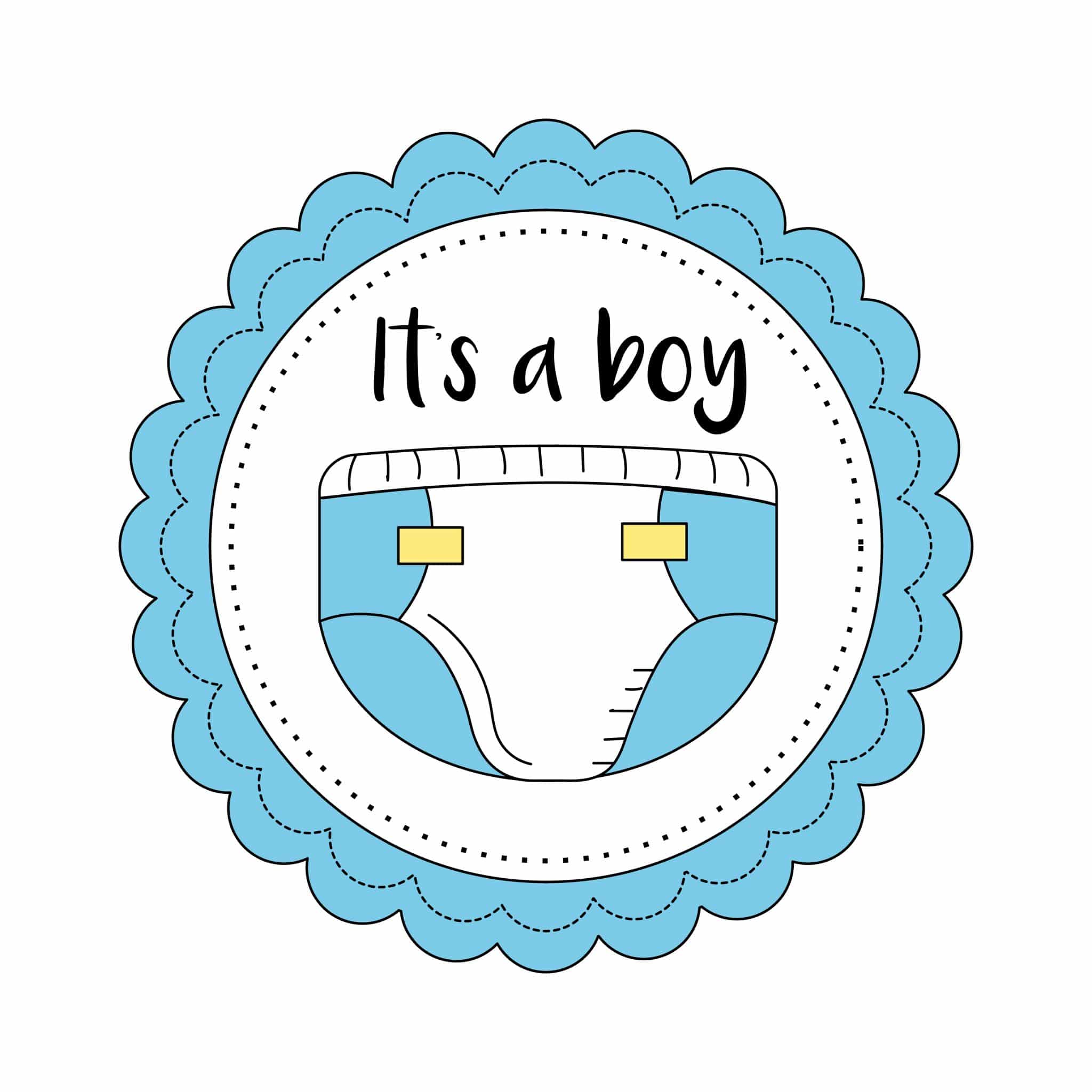 Baby boy shower stickers Royalty Free Vector Image
