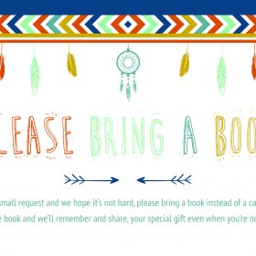 bring a book instead of a card printable free boho aztec arrow