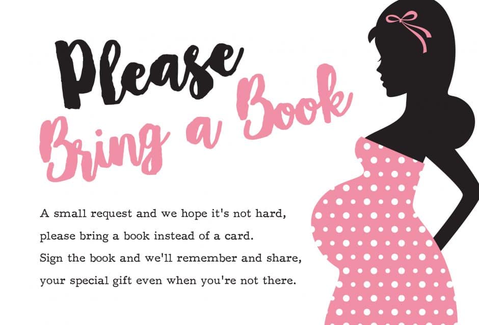 please bring a book instead of a card free printable ready to pop girl pink