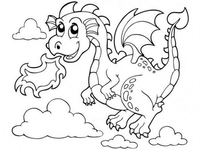 easy dragon coloring pages for adults