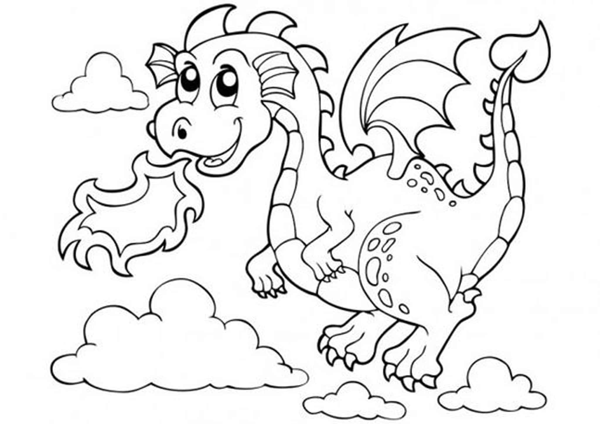 cute dragons coloring page