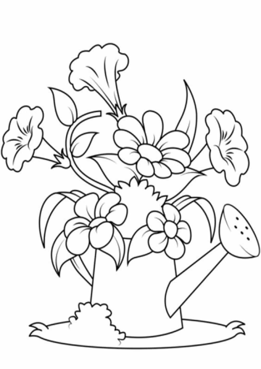Simple Flower Coloring Page Cute Flower Easy Flower Coloring Pages 