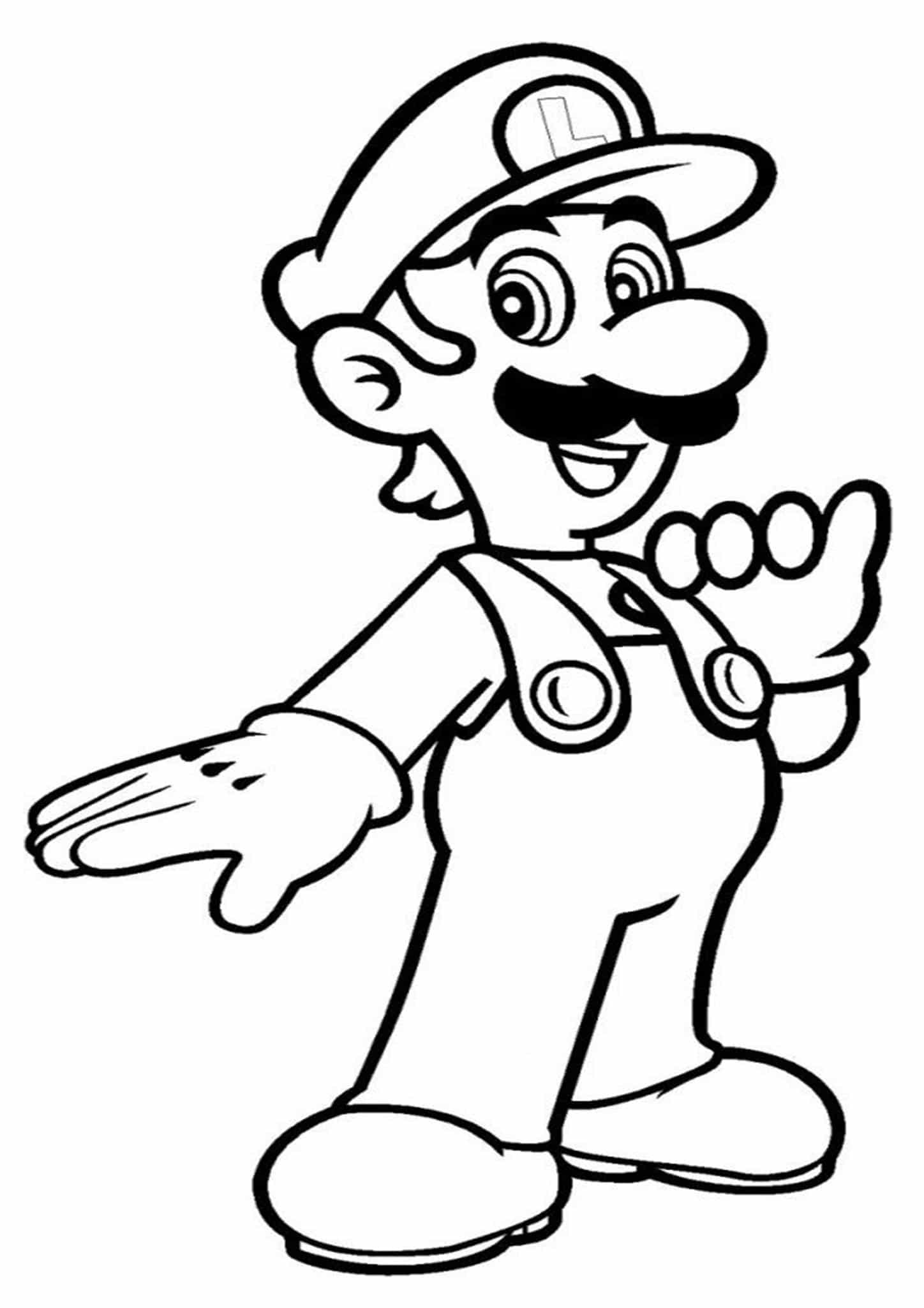 507 Cute Printable Luigi Coloring Pages with disney character