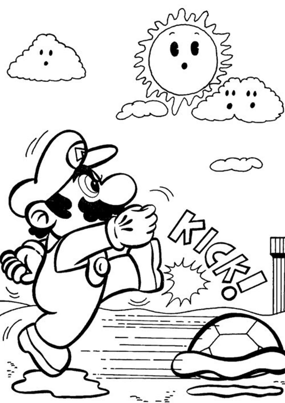 Free & Easy To Print Mario Coloring Page - Tulamama