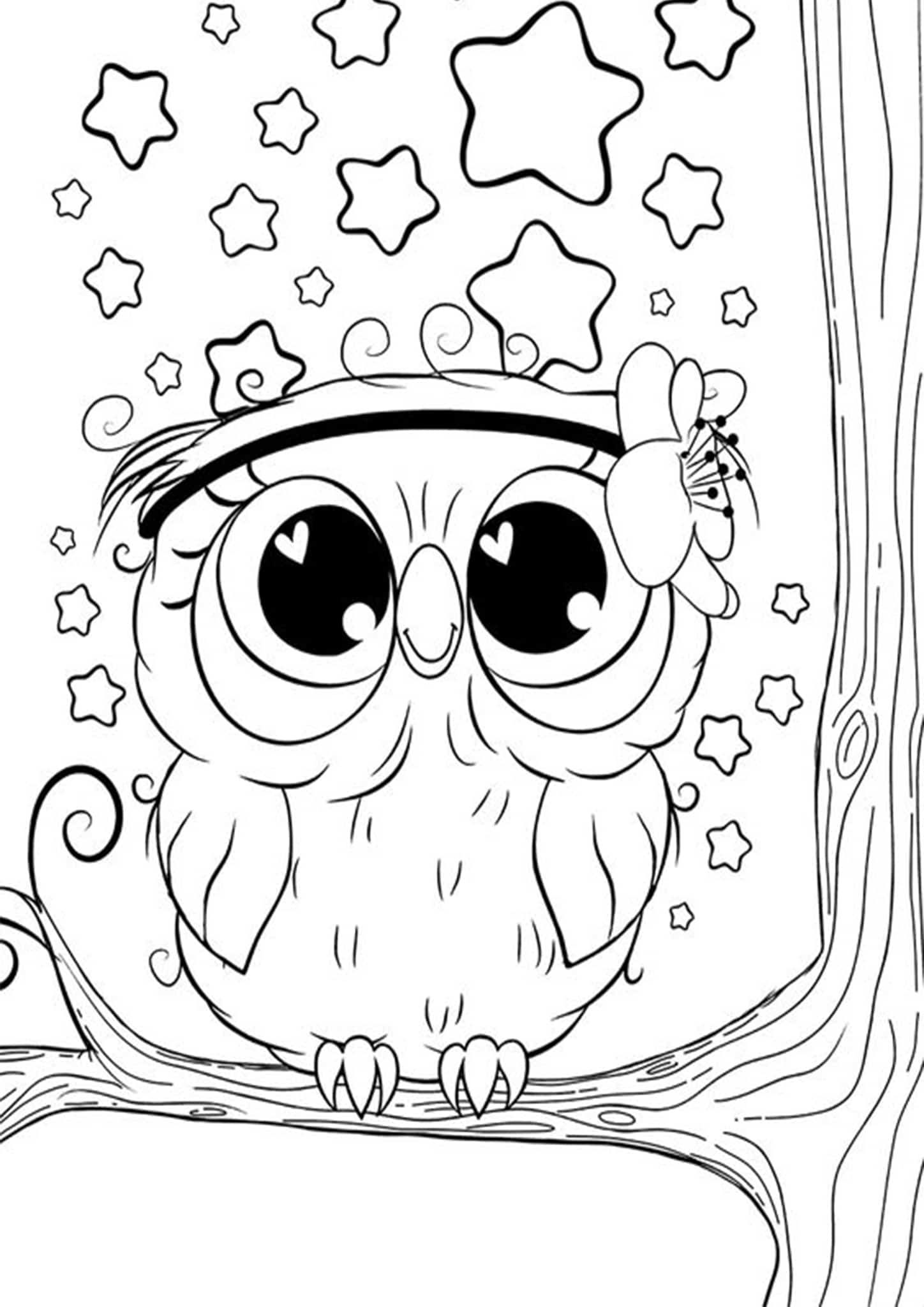 248 Cartoon Easy Owl Coloring Pages for Adult