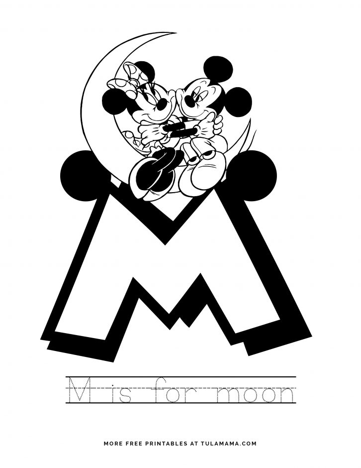 Letter M Mickey and Minnie.