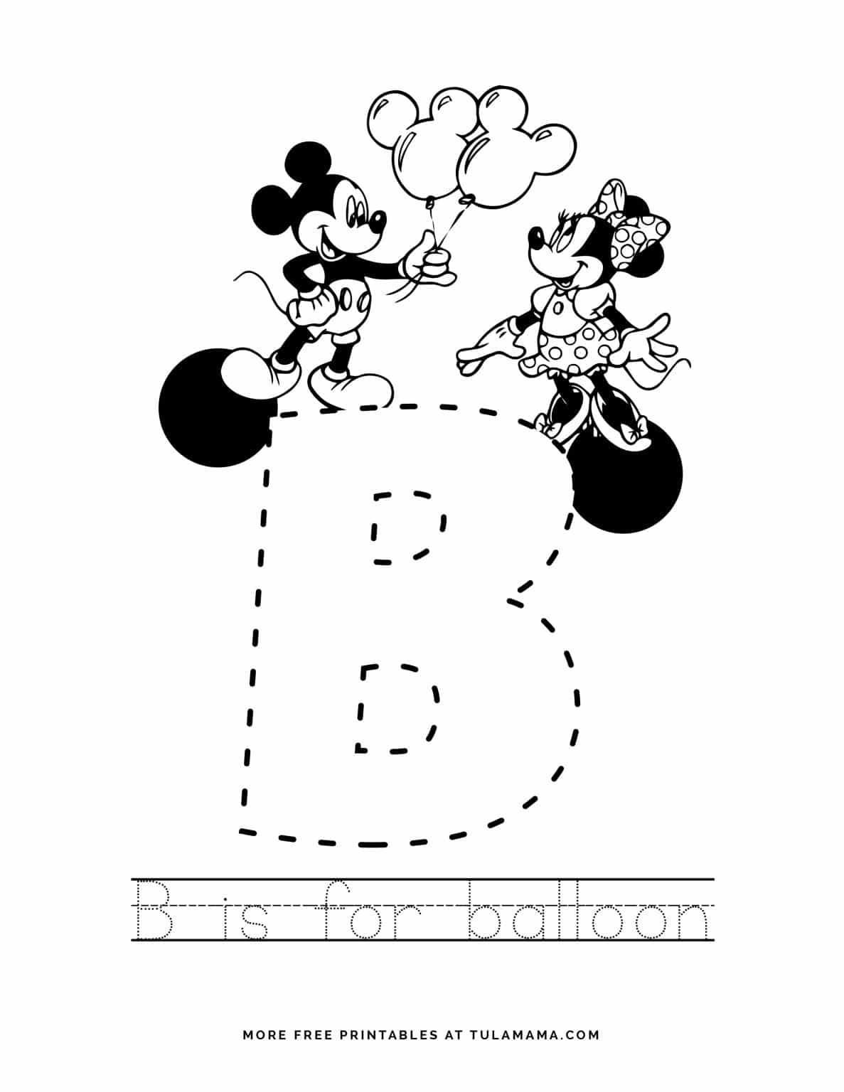 free printable mickey mouse abc letter tracing for