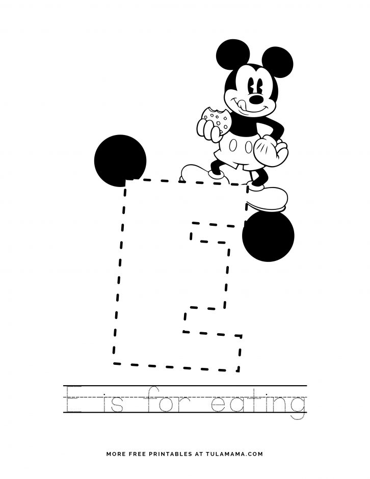 free printable mickey mouse abc letter tracing for