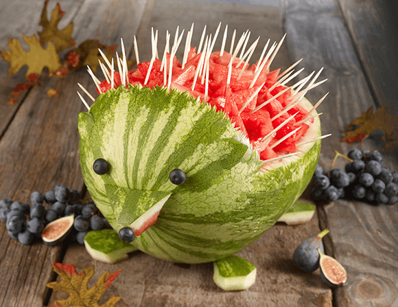 baby shower fruit bowls woodland theme hedgehog