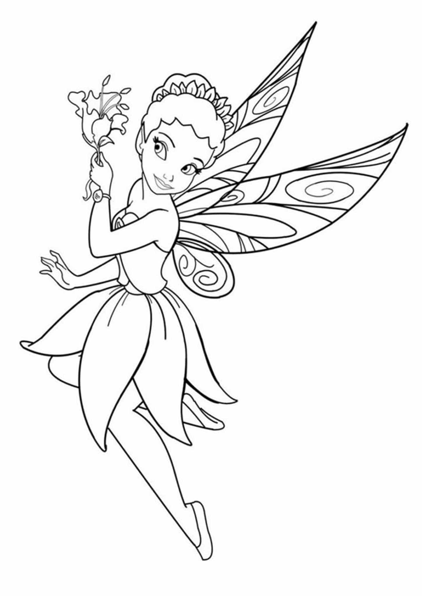 Fairy Flower Coloring Page