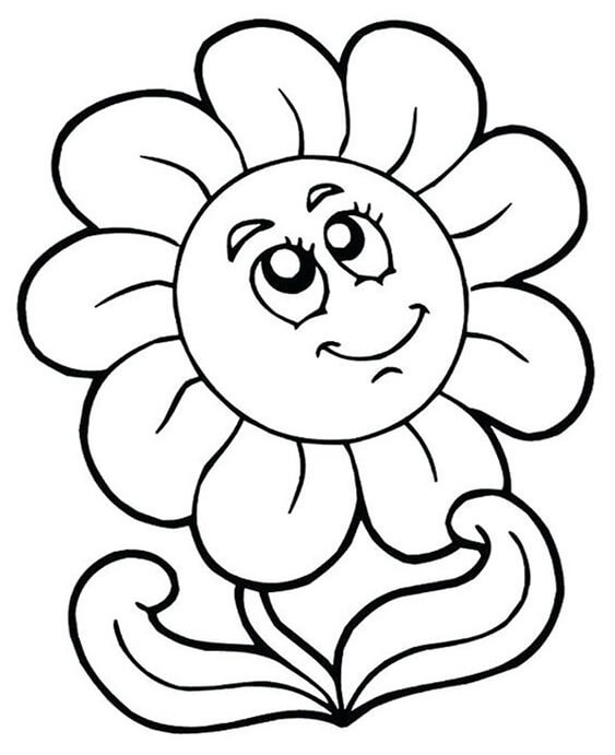Simple Flower Printable Coloring Pages Best Flower Site