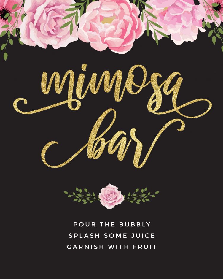Mimosa Bar Sign digital Download Brunch Sign Mimosa Bar Bottomless Mimosa  Print Brunch and Bubble Art Brunch Decoration Digital 