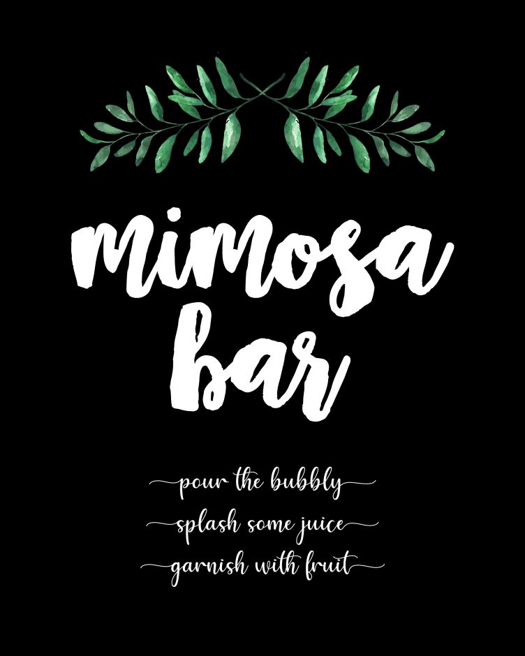Free Mimosa Bar Printable