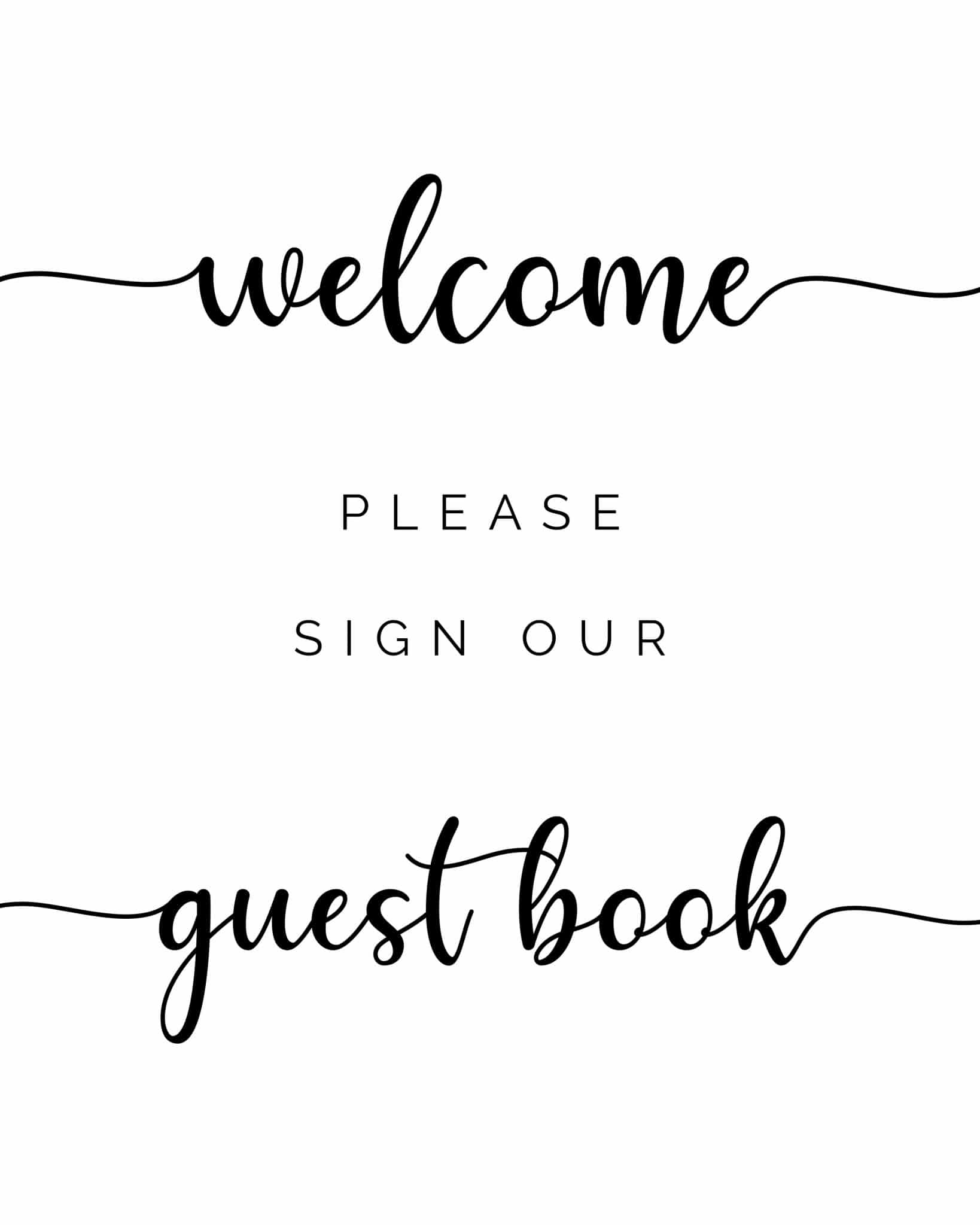 Free Please Sign Our Guestbook Template FREE PRINTABLE TEMPLATES