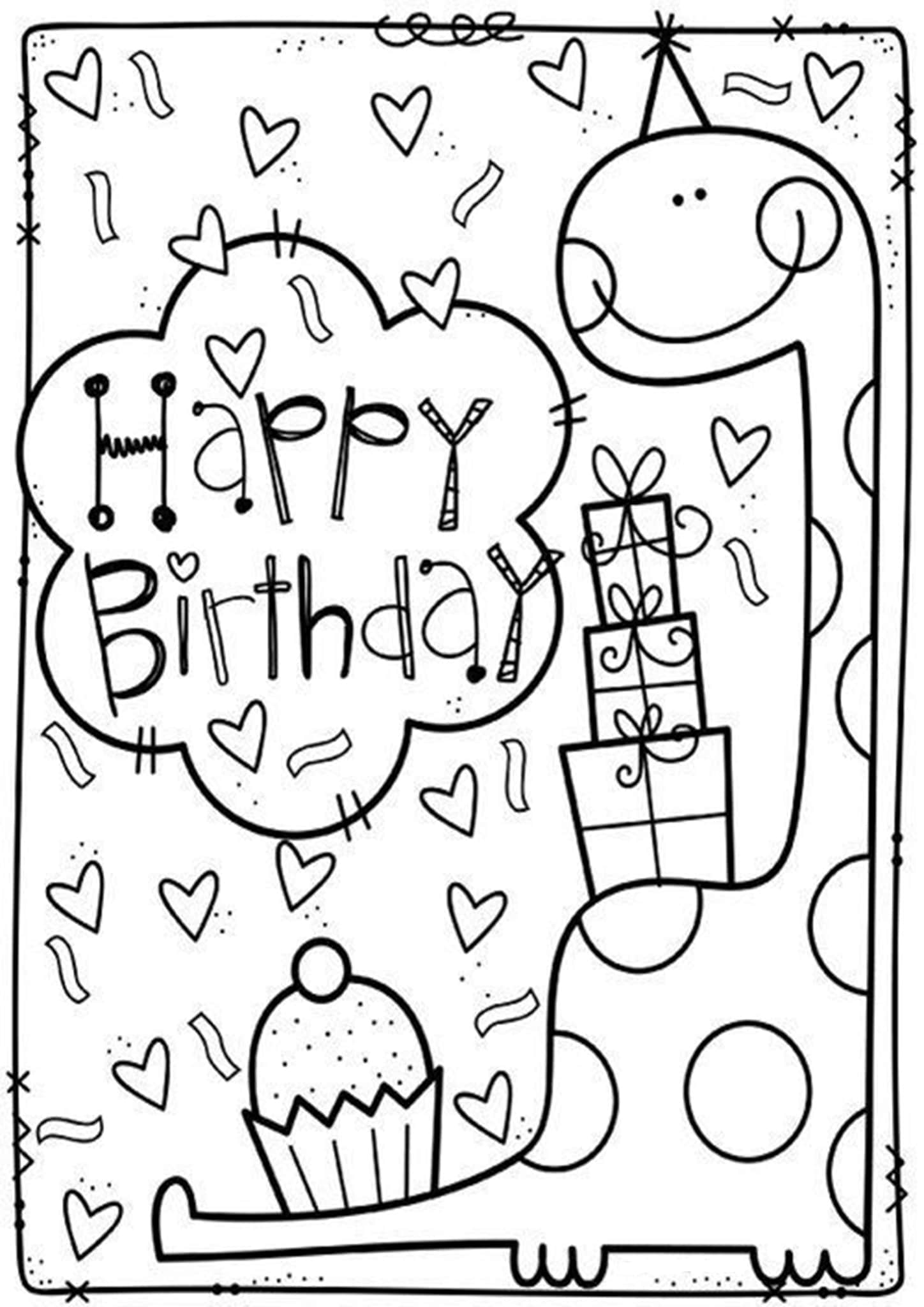 Free & Easy To Print Happy Birthday Coloring Pages   Tulamama