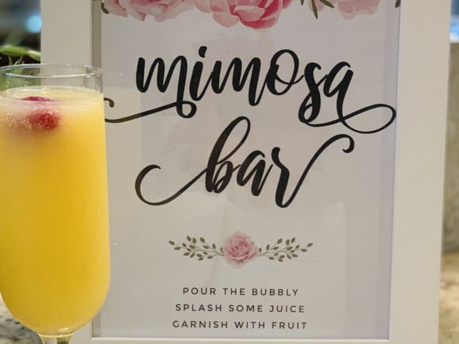 Mimosa Bar setup and free shower printables