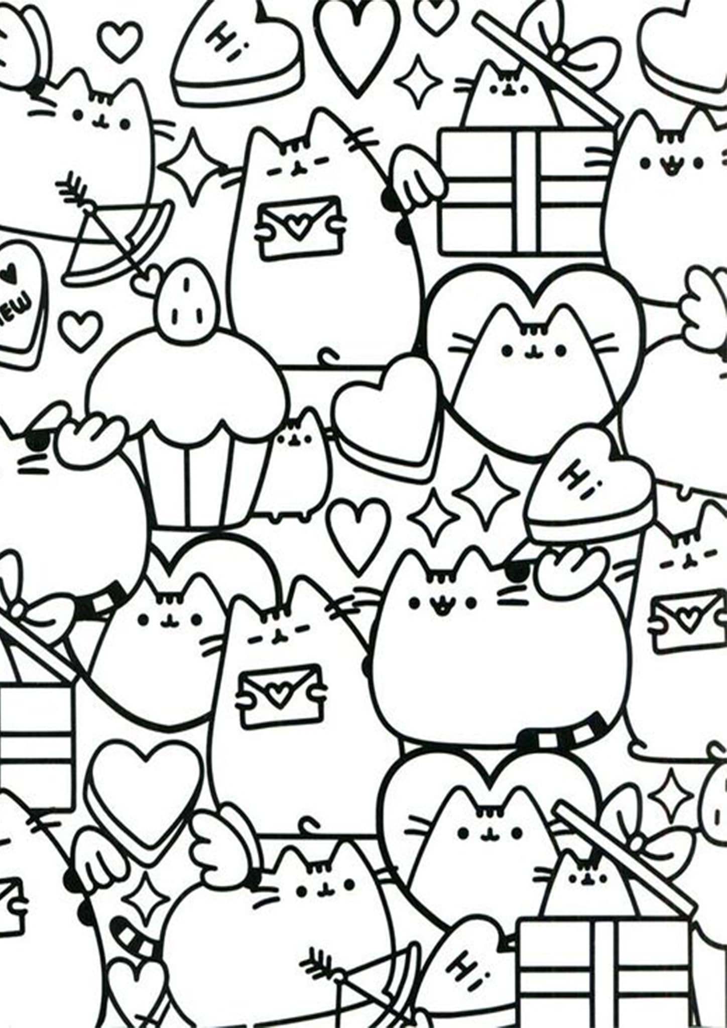 Download Free & Easy To Print Pusheen Coloring Pages - Tulamama