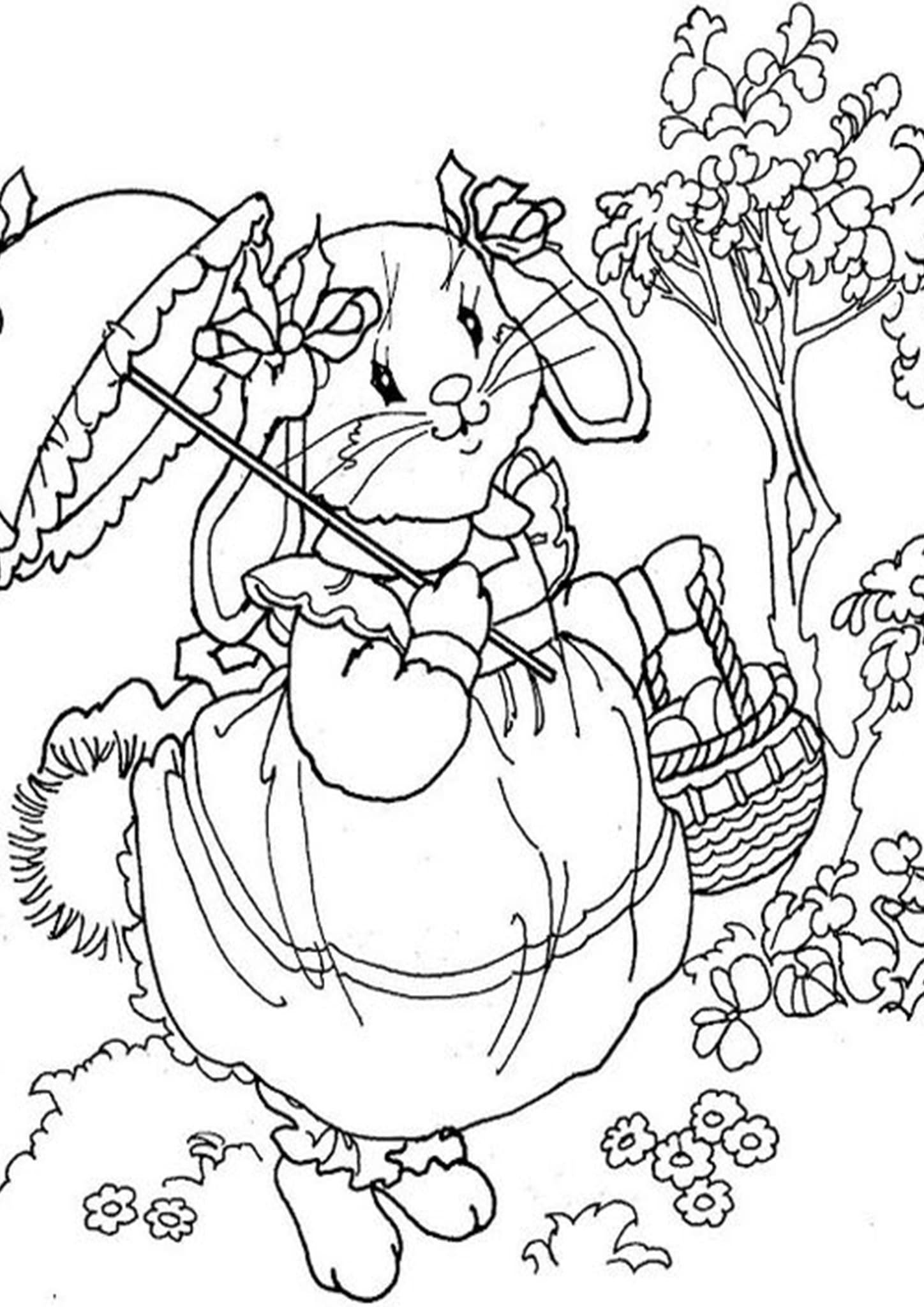 Free & Easy To Print Bunny Coloring Pages - Tulamama