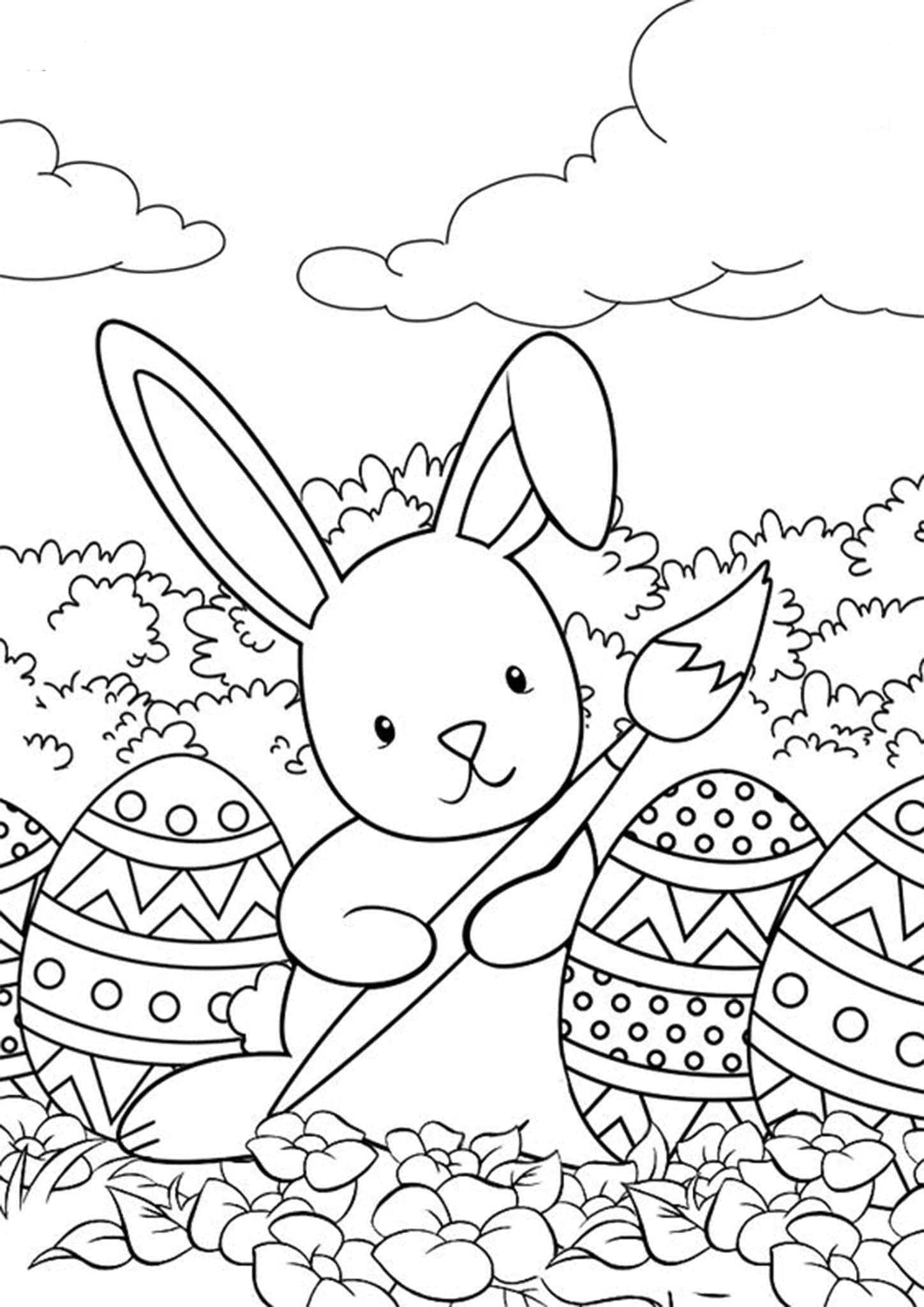 Free & Easy To Print Bunny Coloring Pages - Tulamama