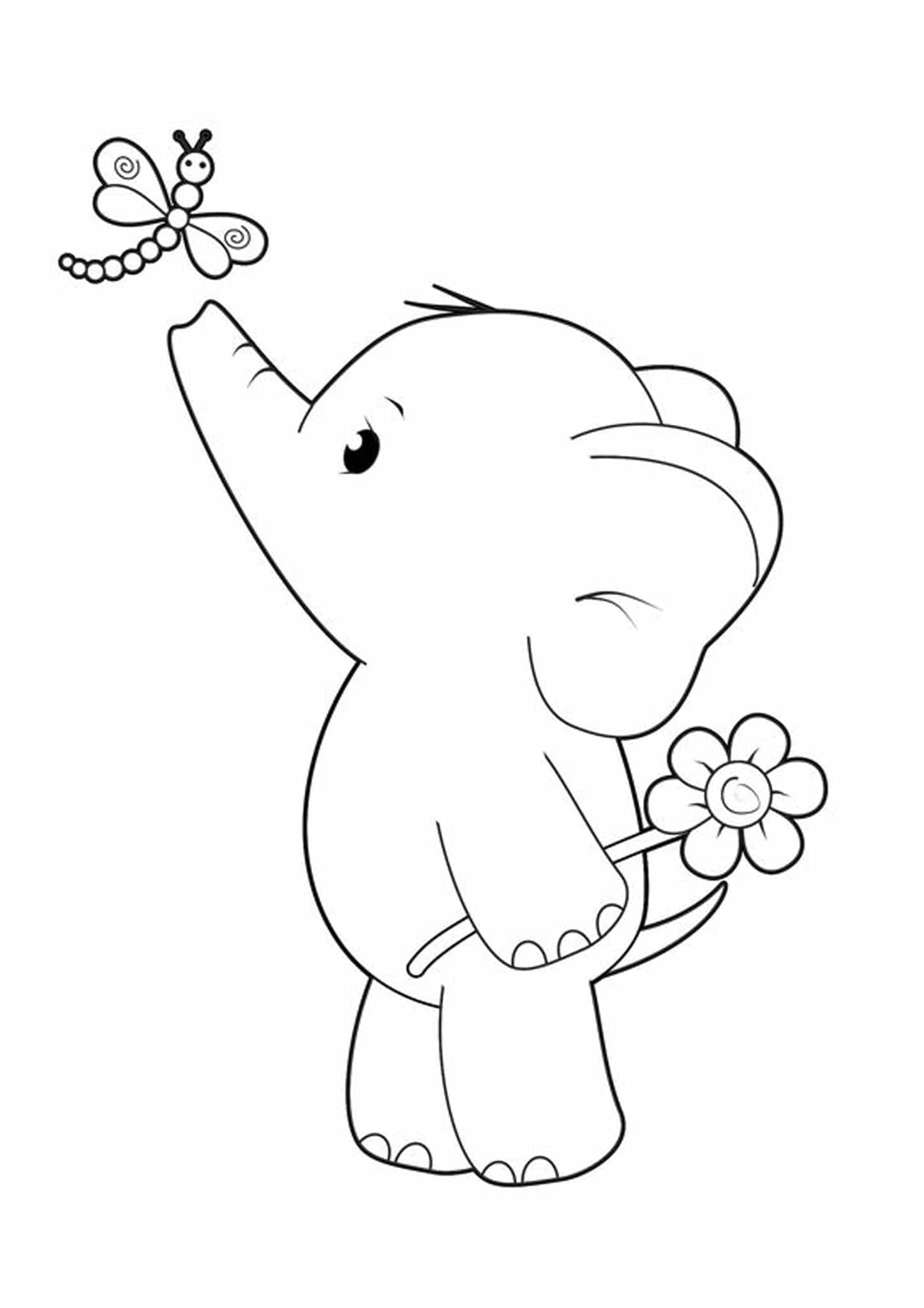 67  Coloring Pages Of Cute Baby Elephant Best