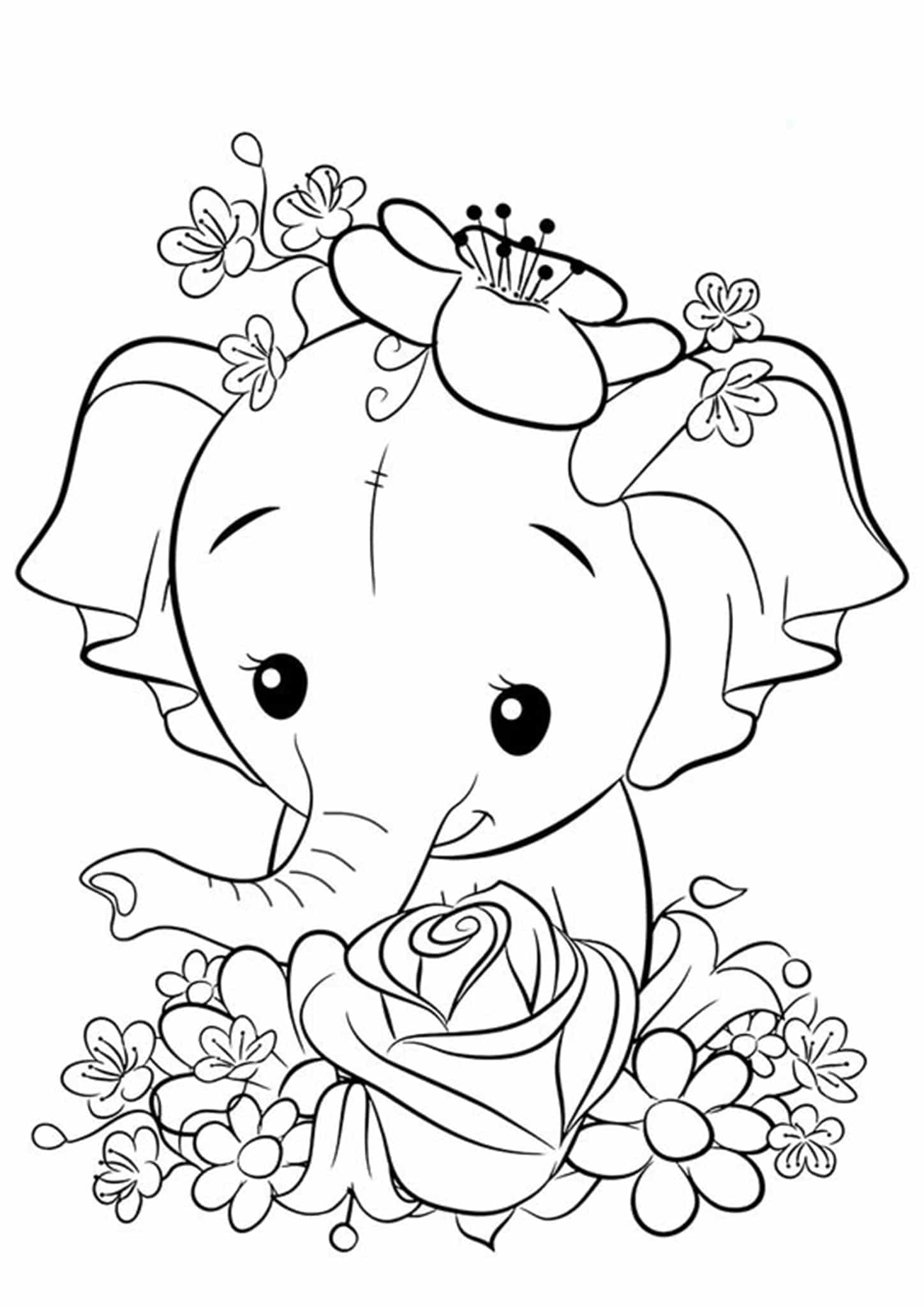 Free & Easy To Print Elephant Coloring Pages   Tulamama