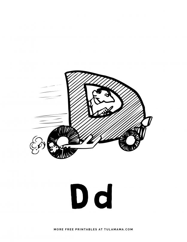 Letters In The Alphabet Automobiles - Fun Coloring Pages - Tulamama