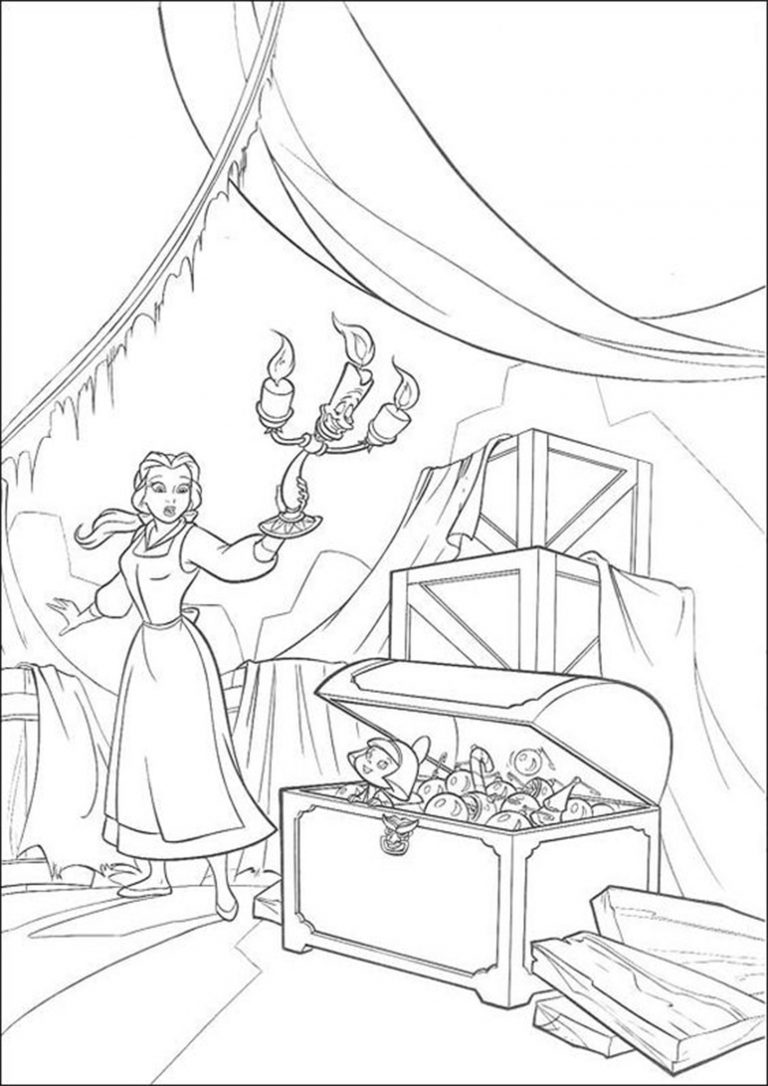 Free & Easy To Print Beauty and The Beast Coloring Pages - Tulamama