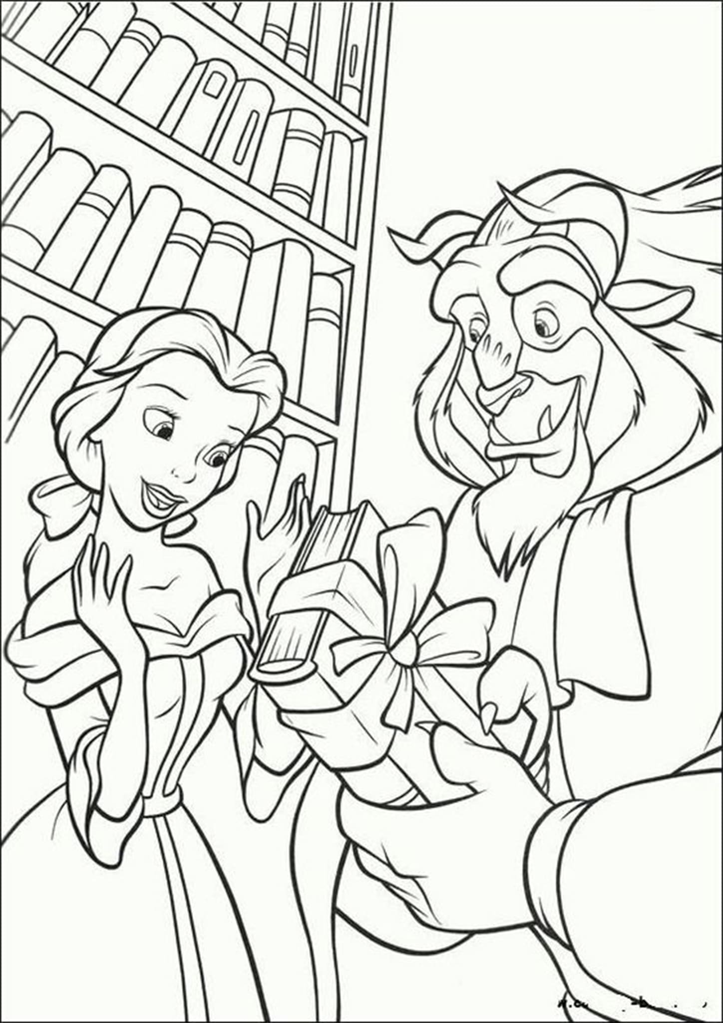 Free Easy To Print Beauty And The Beast Coloring Pages Tulamama