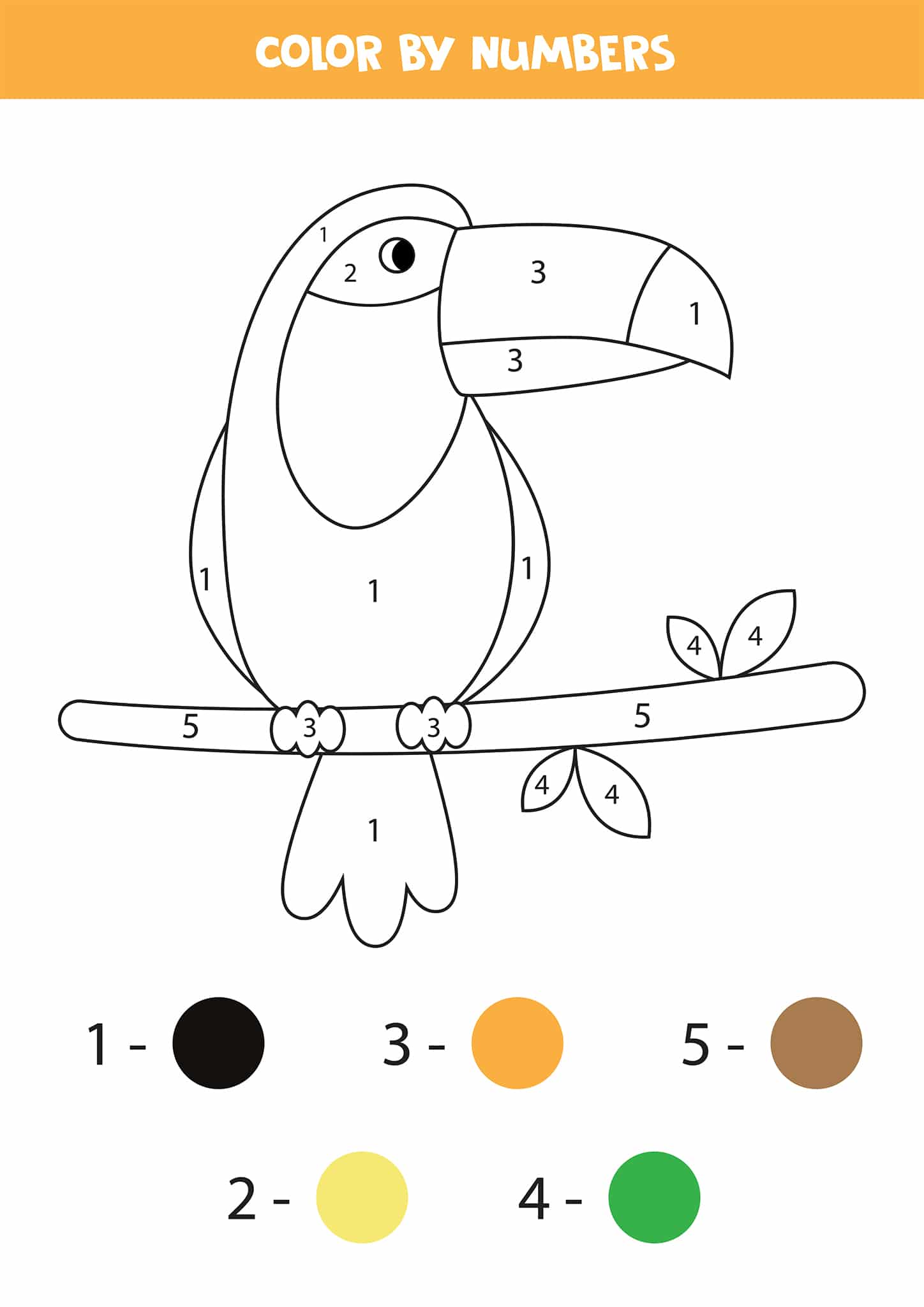 Free Printable Color by Number Worksheets For Kindergarten - Tulamama