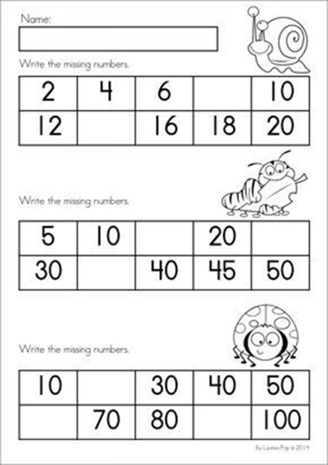 Free & Fun Missing Number Worksheets - Tulamama