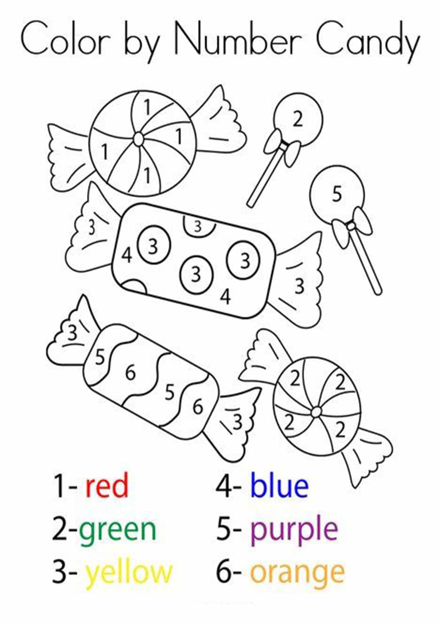Free Printable Color by Number Worksheets For Kindergarten ...
