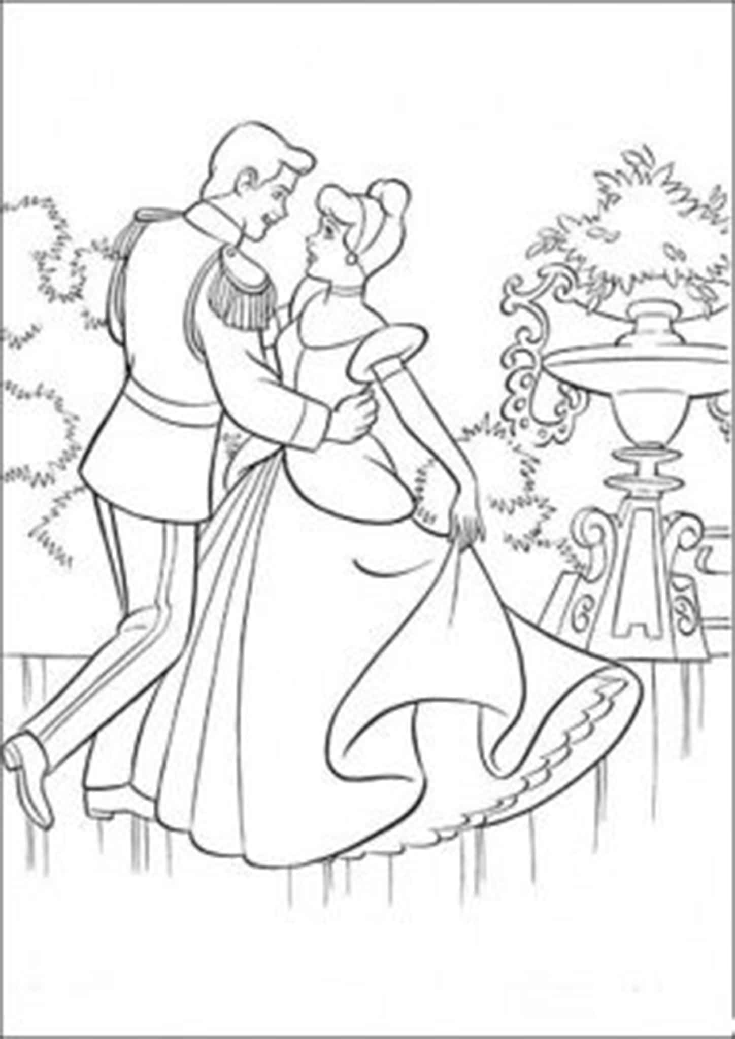 Download Free & Easy To Print Cinderella Coloring Pages - Tulamama