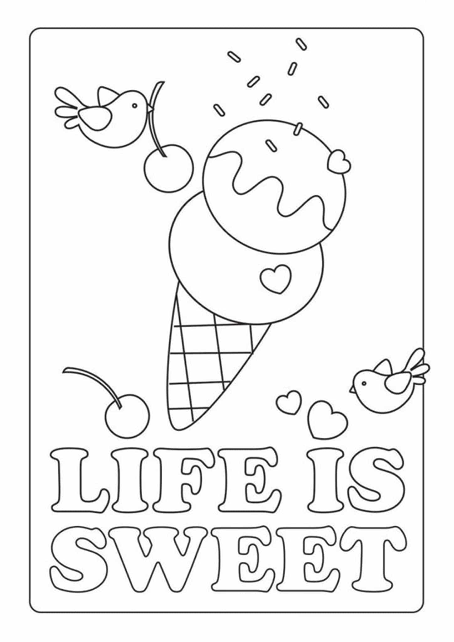 Download Free & Easy To Print Ice Cream Coloring Pages - Tulamama