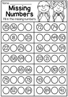 Free & Fun Missing Number Worksheets - Tulamama