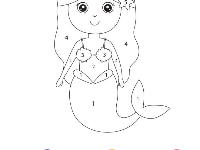 Free Printable Summer Color by Number Coloring Pages For Kids