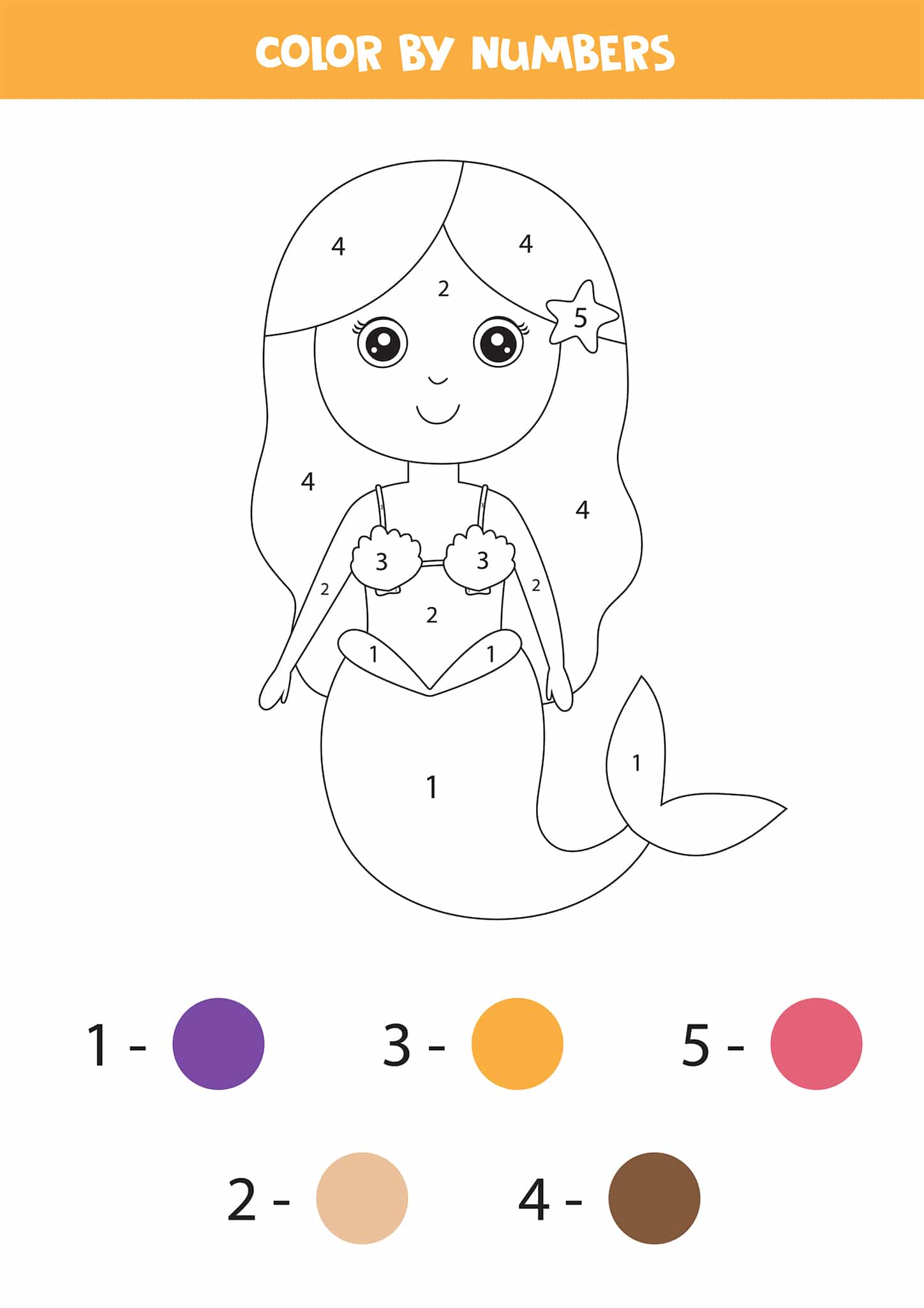 Free Printable Color by Number Worksheets For Kindergarten   Tulamama