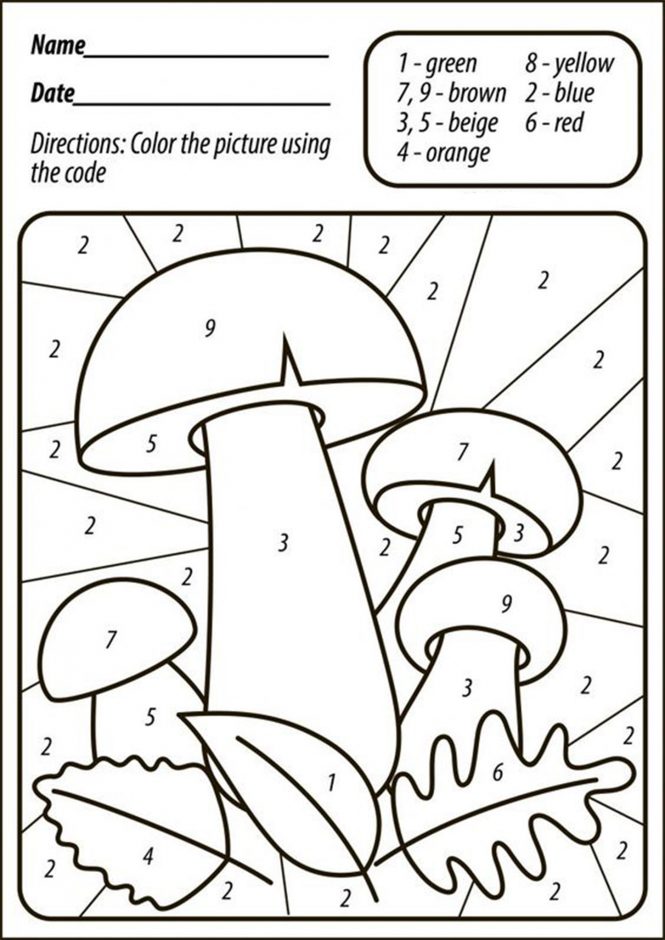 Free Printable Color by Number Worksheets For Kindergarten Tulamama