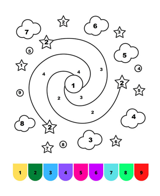 Free Printable Color by Number Worksheets For Kindergarten - Tulamama