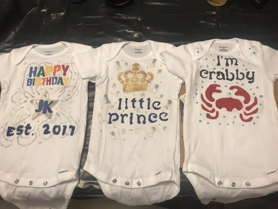 How to Setup a Baby Onesie Decorating Station - The Laughing Giraffe