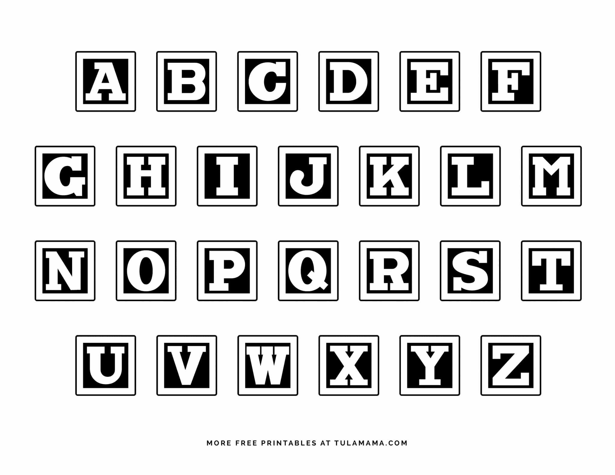 Free Printable Alphabet Blocks & Coloring Pages   Tulamama